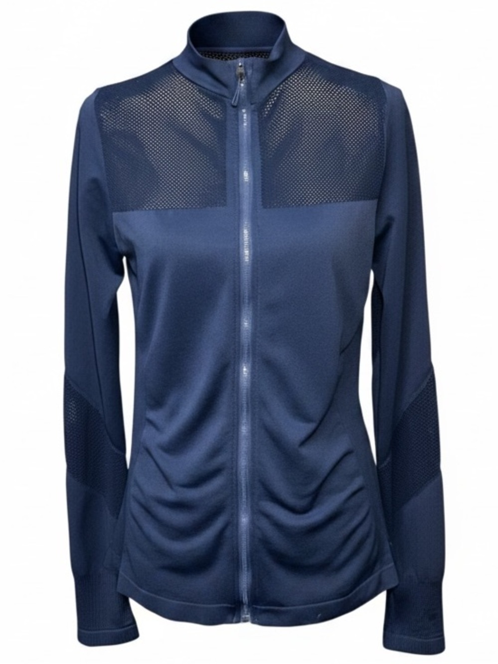 C and C California Navy Blue Mesh Panel Full Zip Athletic Jacket Womens Size L